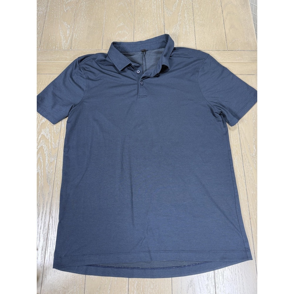Lululemon Polo Shirt Mens Large Blue Athletic Golf Performance Lightweight